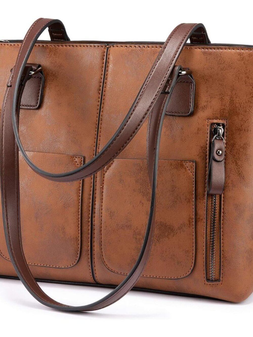 Purses Tote Bag for Women, Retro Large Shoulder Handbag, Leather Work Bag with M